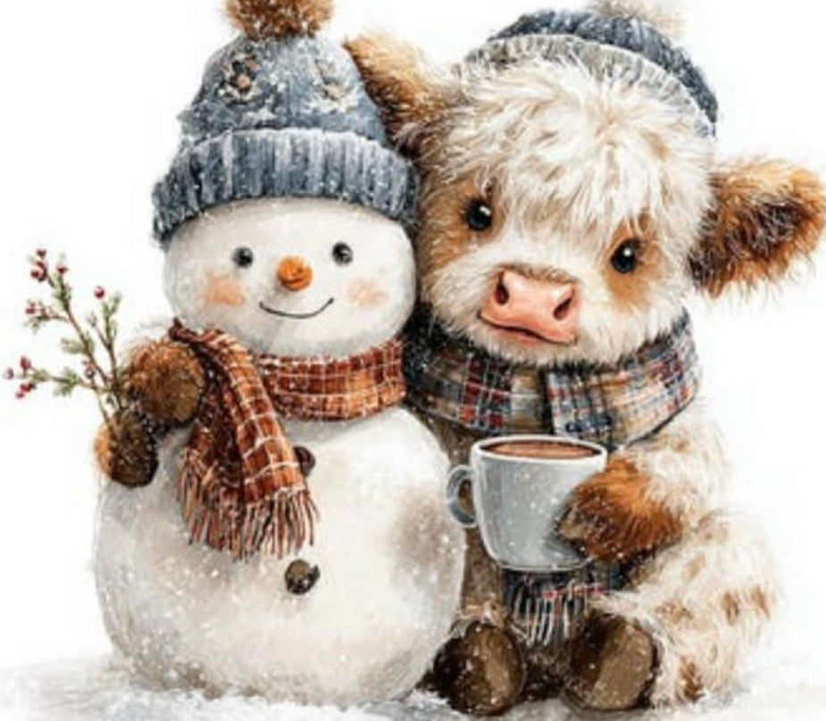 Cow and snowman