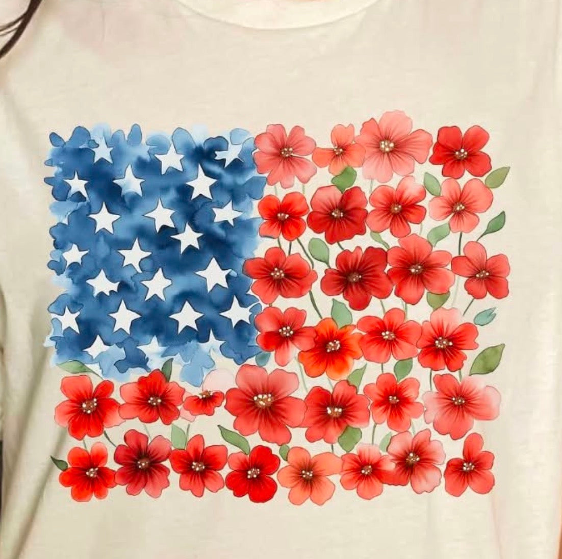 Floral USA flag