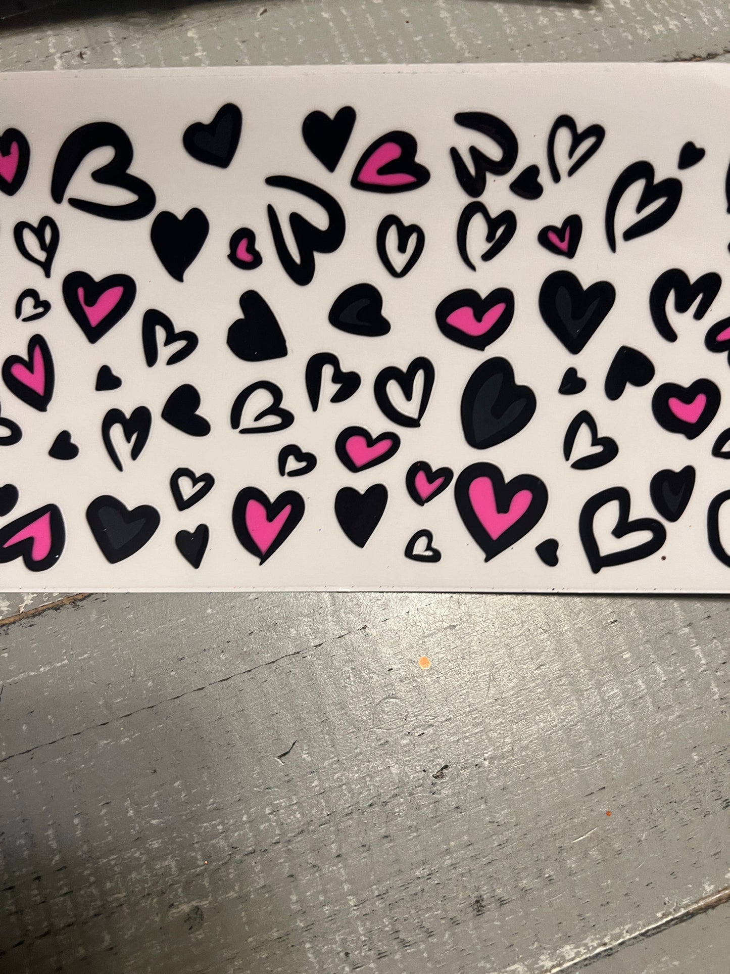 Pink and black hearts