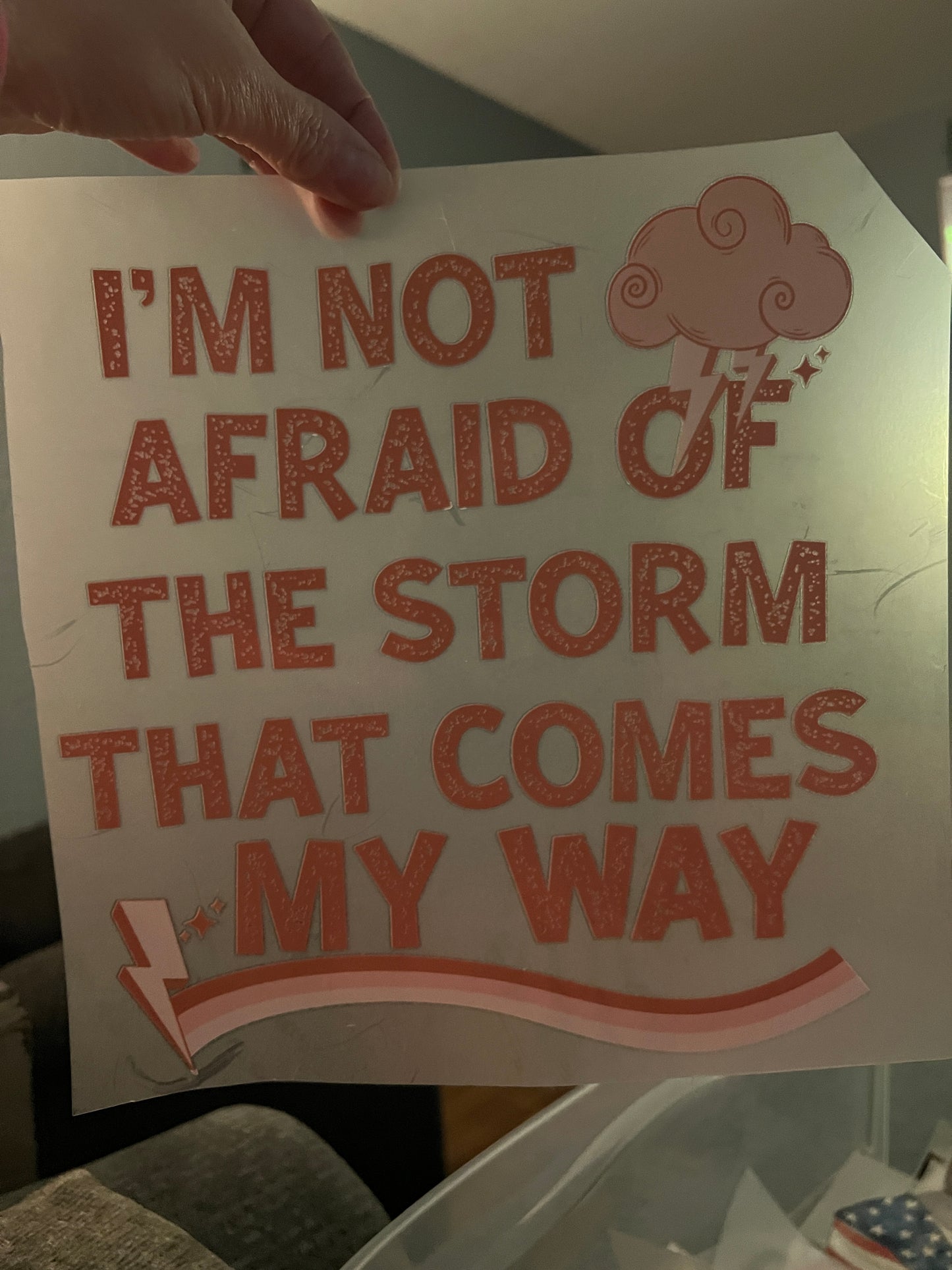 I’m not afraid of the storm that comes my way
