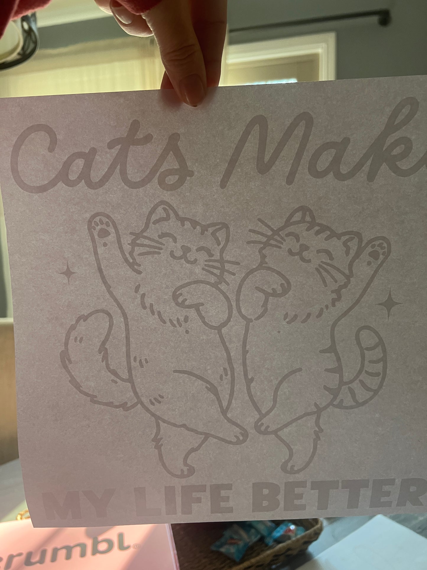 Cats make life better (white)