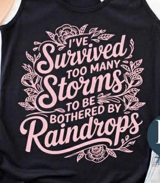 I’ve survived too many storms to be bothered by raindrops