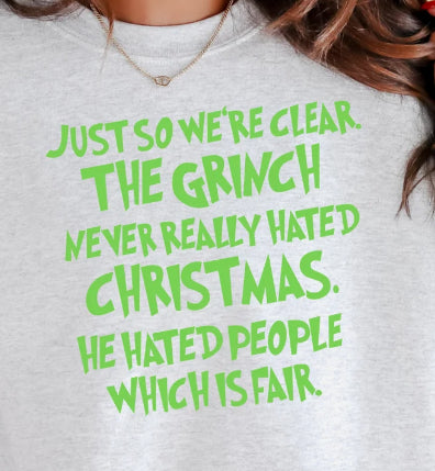 Just so we’re clear the green man never hated Christmas