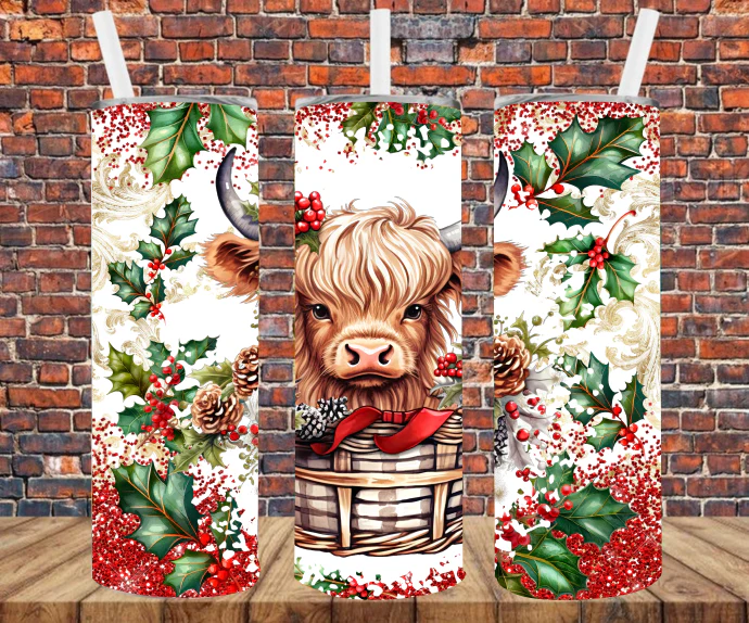 Christmas cow basket