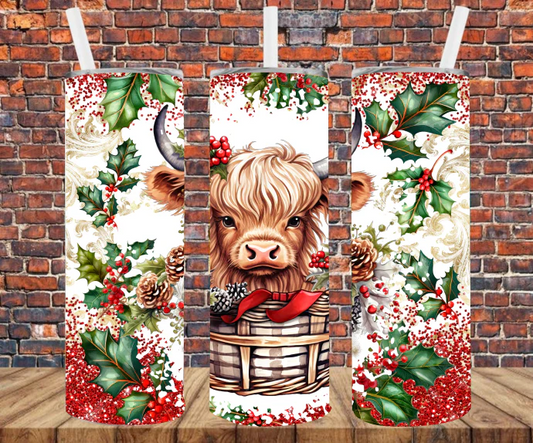 Christmas cow basket