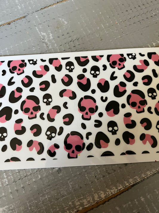 Pink and black skulls