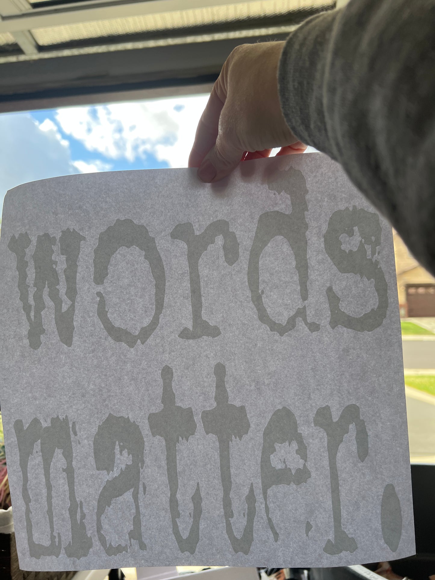 Words matter (white)