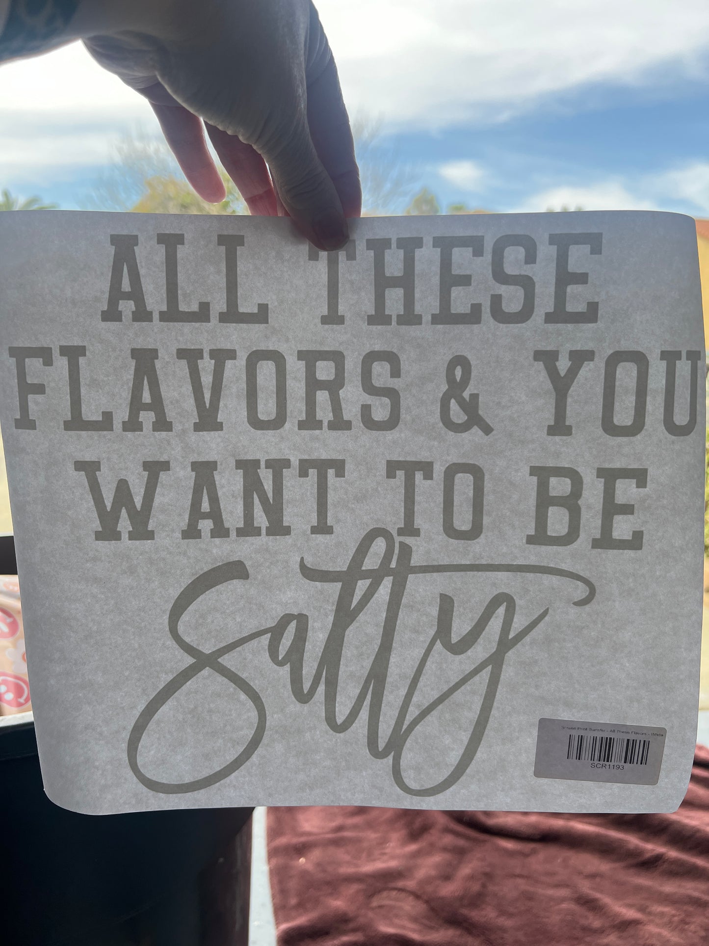 All these flavors and you want to be salty (white)