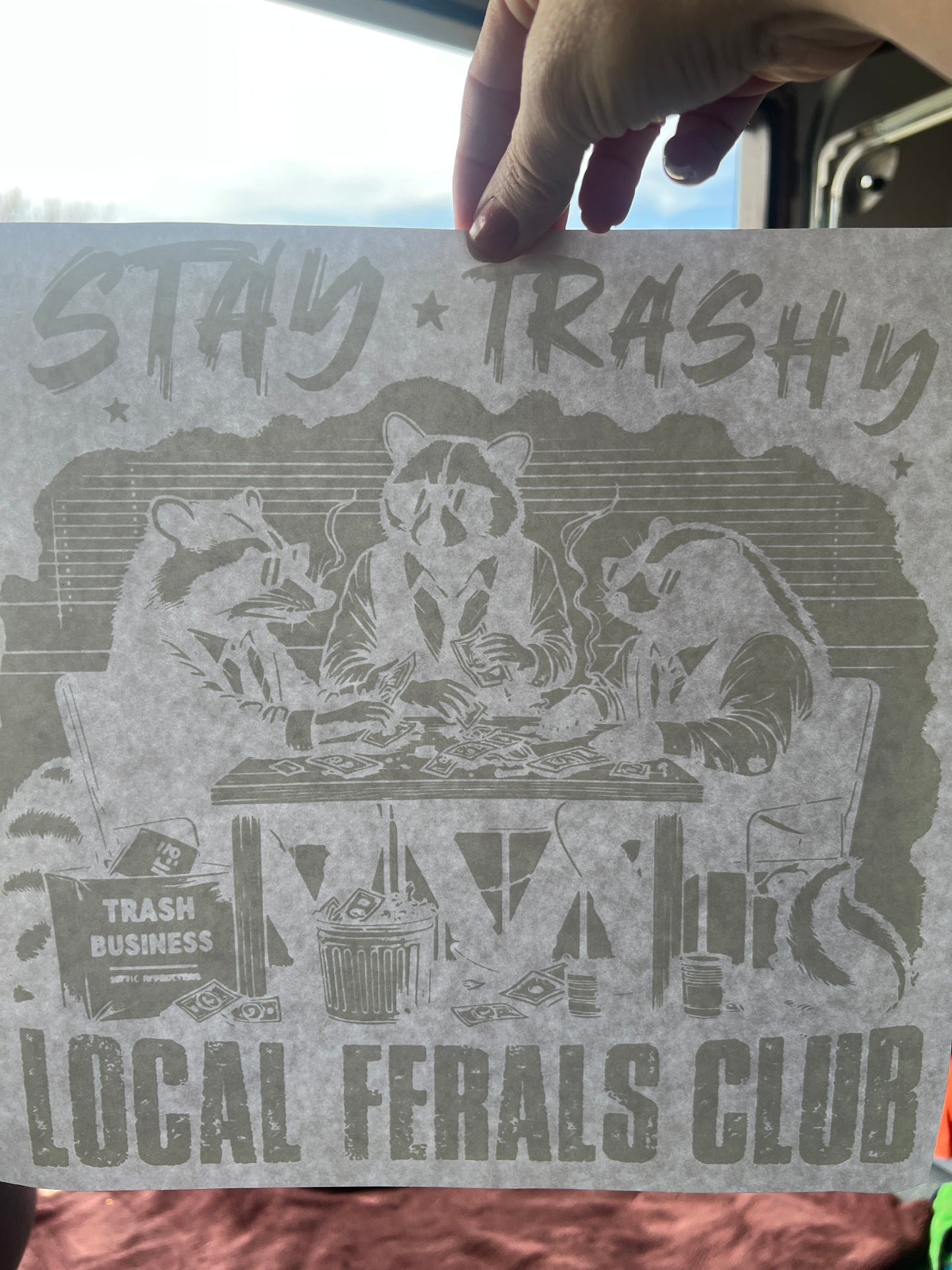 Stay trashy. Local feral club (white)