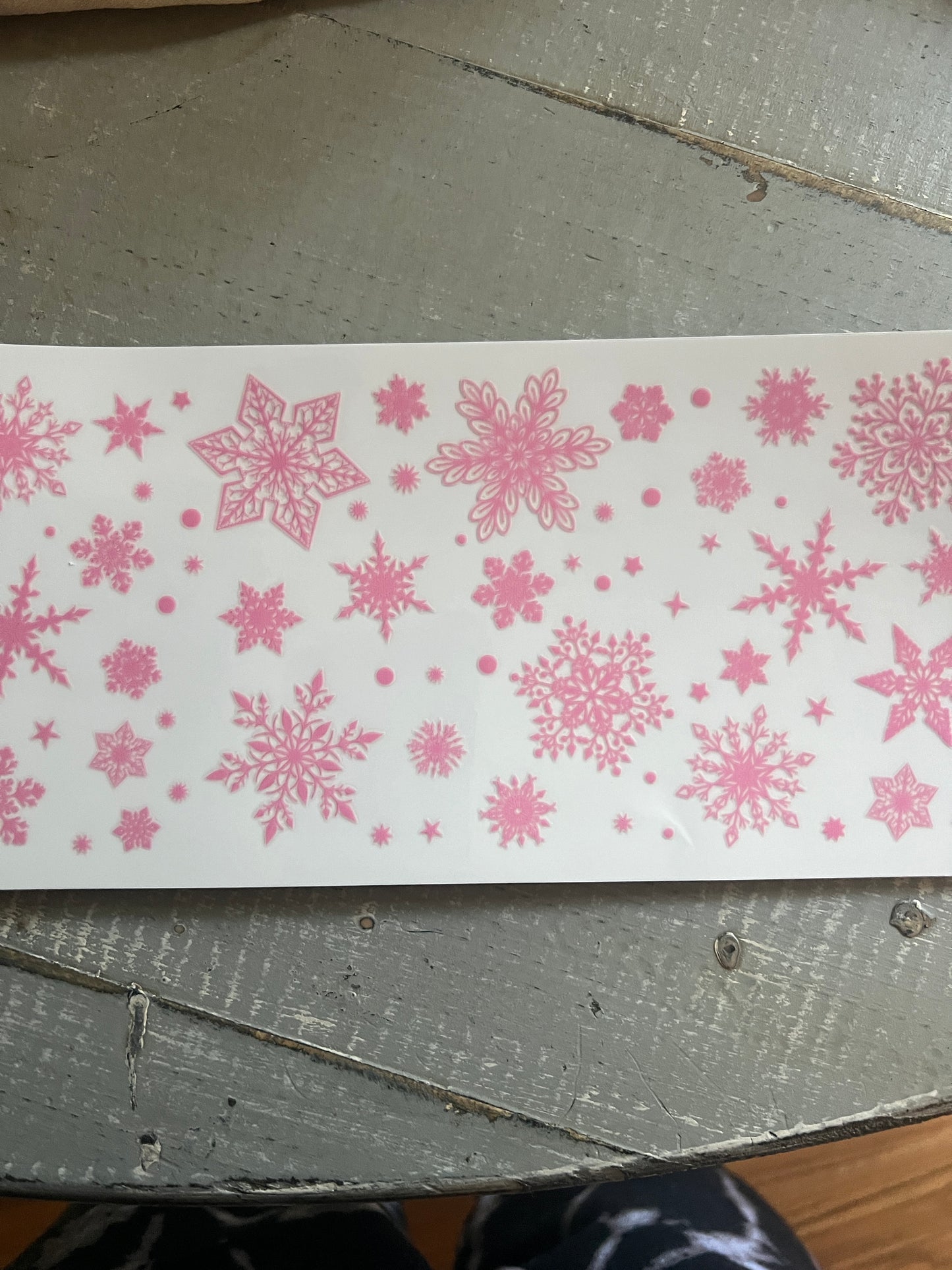 Pink snowflakes