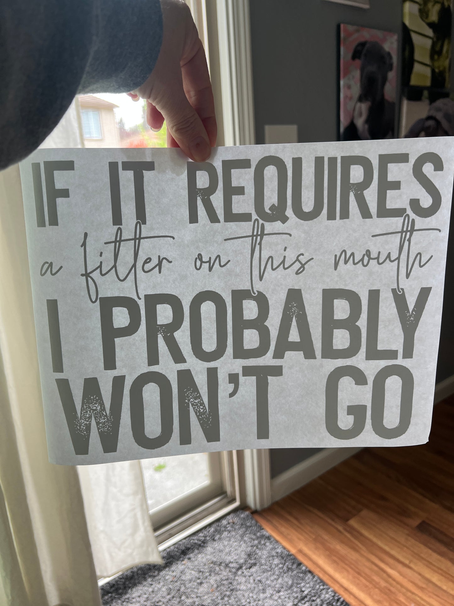 If it requires a filter on this mouth i probably won’t go (black)