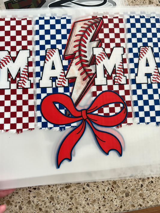 Checkered baseball mama