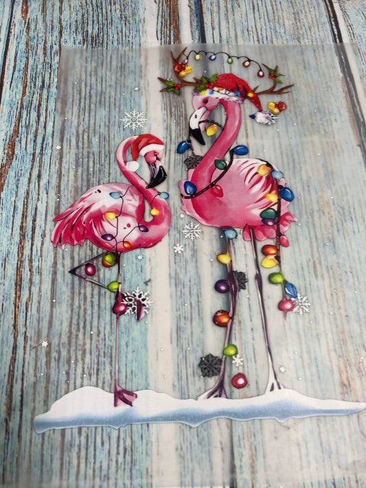 Holiday flamingos
