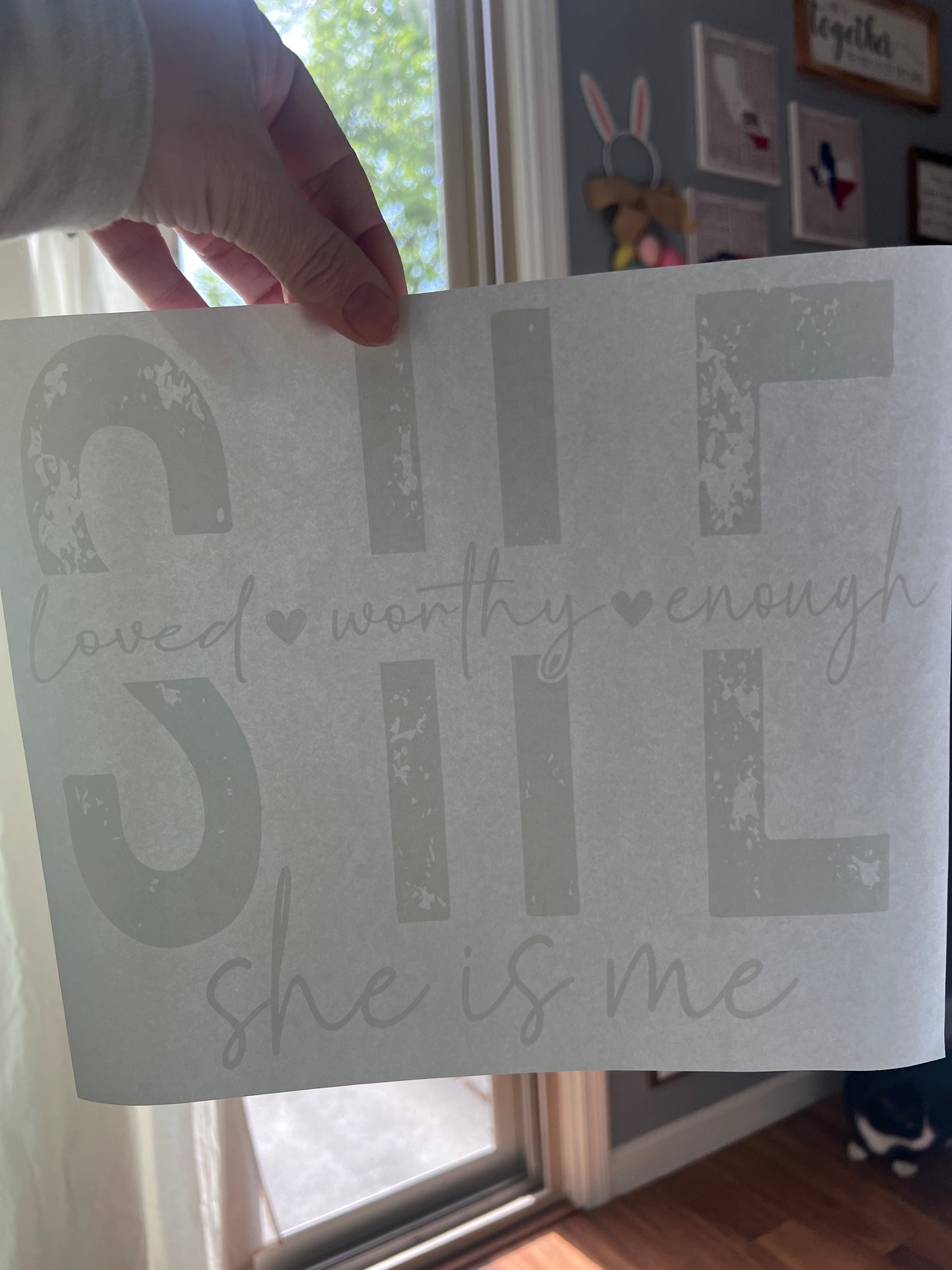 She is loved. Worthy. She is me (white)