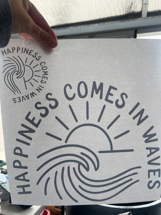 Happiness comes in waves with sleeve (blue)
