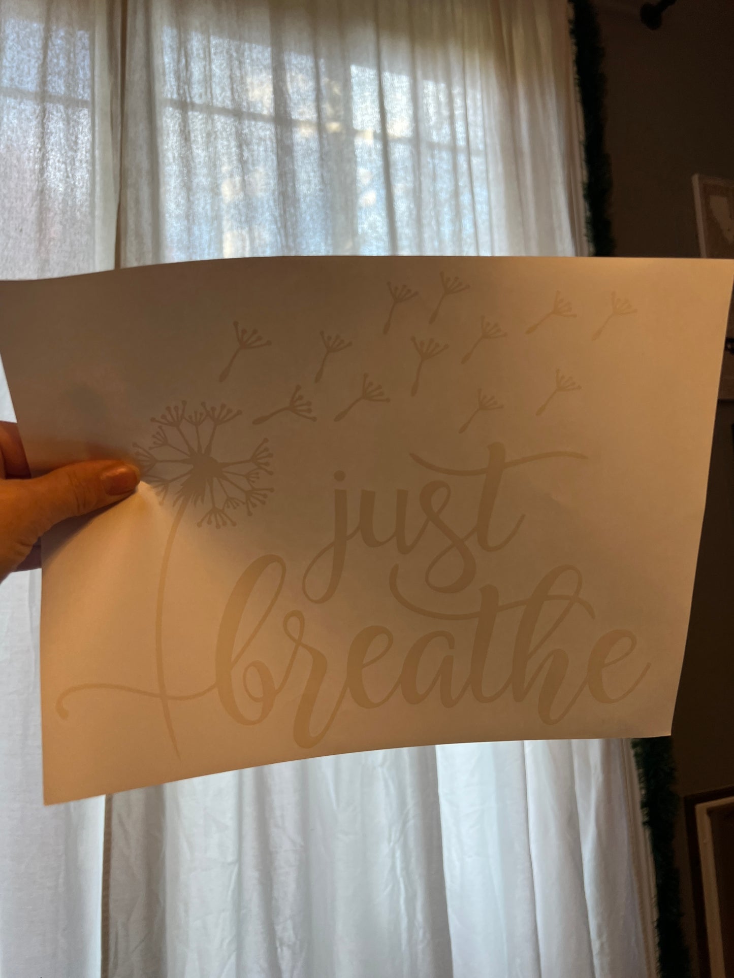 Just breathe (white writing)