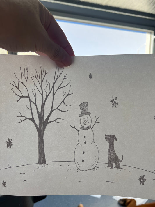 Snowman and his dog