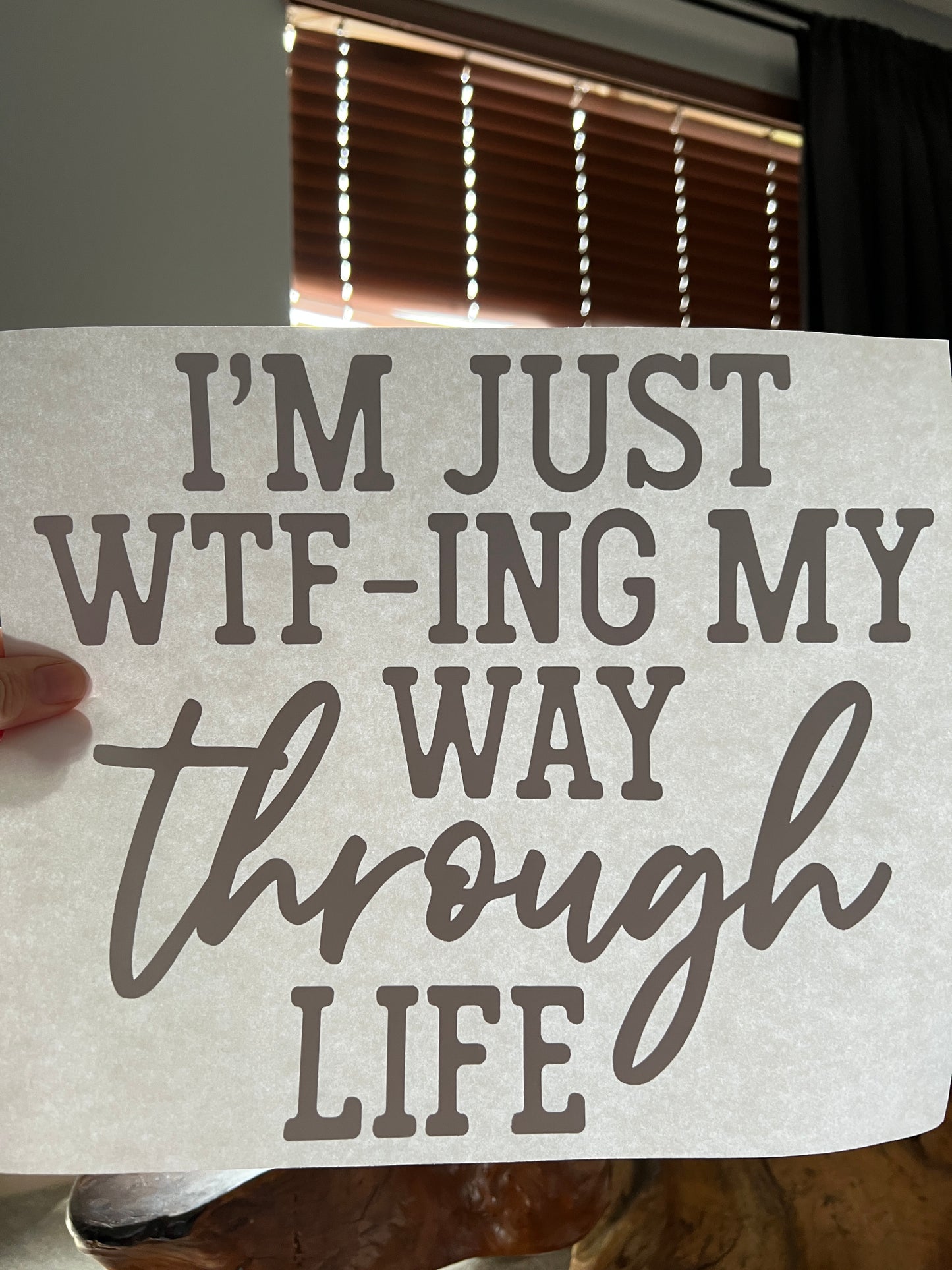 I’m just WTFing my way through life ( black writing)