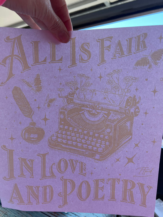 All is fair in love and poetry (yellow)