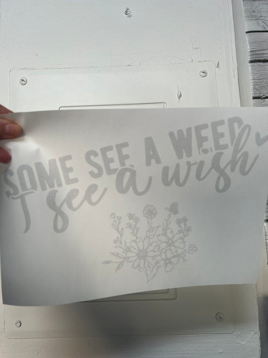 Some see a weed. I see a wish. (Black wring )