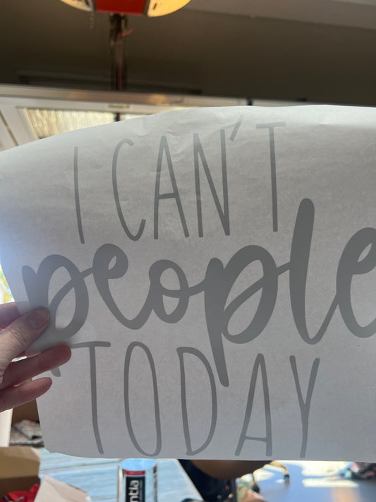 I can’t people