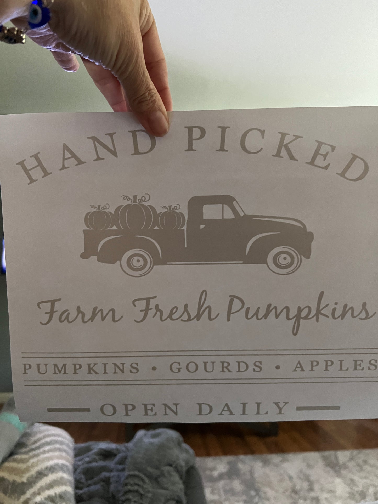 Hand picked pumpkins truck (black