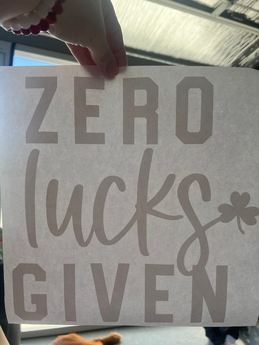 Zero lucks given (white)