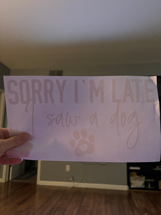 Sorry I’m late i saw a dog (white)