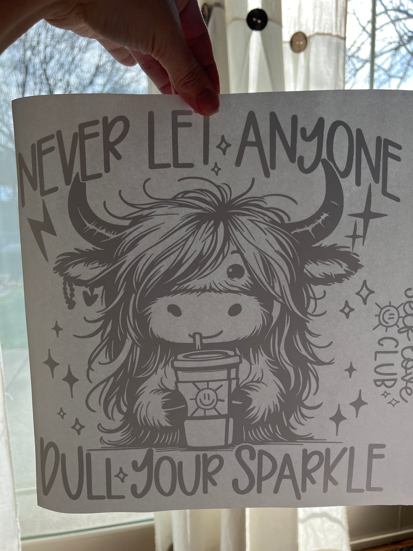 Never let anyone dull your sparkle (black) plus sleeve